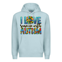 Blue Mist ı love someone with autism Premium Hoodie - AdoDesignShop