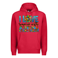 Cardinal ı love someone with autism Premium Hoodie - AdoDesignShop