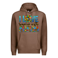 Chestnut ı love someone with autism Premium Hoodie - AdoDesignShop
