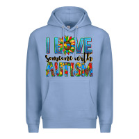 Colony Blue ı love someone with autism Premium Hoodie - AdoDesignShop