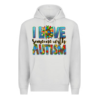 Dove Grey ı love someone with autism Premium Hoodie - AdoDesignShop