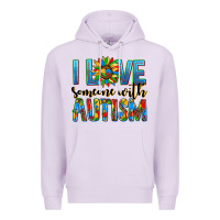 Lilac ı love someone with autism Premium Hoodie - AdoDesignShop