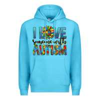 Ocean Blue ı love someone with autism Premium Hoodie - AdoDesignShop