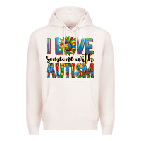 Pale Pink ı love someone with autism Premium Hoodie - AdoDesignShop