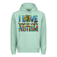 Seafoam ı love someone with autism Premium Hoodie - AdoDesignShop
