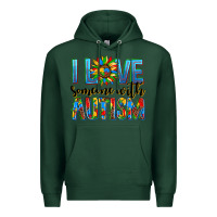 Sports Green ı love someone with autism Premium Hoodie - AdoDesignShop