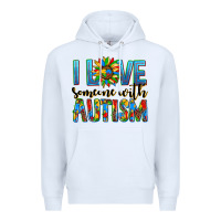 White ı love someone with autism Premium Hoodie - AdoDesignShop