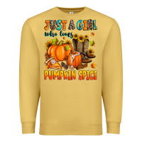 Antique Gold just a girl who loves pumpkin spice Premium Sweatshirt - Zillion Design Studio