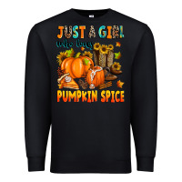 Black just a girl who loves pumpkin spice Premium Sweatshirt - Zillion Design Studio