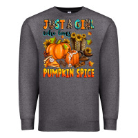 Charcoal Heather just a girl who loves pumpkin spice Premium Sweatshirt - Zillion Design Studio
