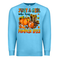 Ocean Blue just a girl who loves pumpkin spice Premium Sweatshirt - Zillion Design Studio