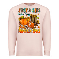 Pale Pink just a girl who loves pumpkin spice Premium Sweatshirt - Zillion Design Studio