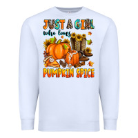 White just a girl who loves pumpkin spice Premium Sweatshirt - Zillion Design Studio