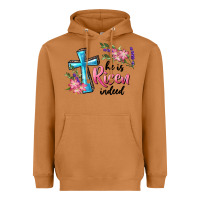Meerkat He Is Risen Indeed Cross And Flowers Heavyweight Hoodie - RanaPortraitStore