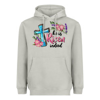 Moon Dust He Is Risen Indeed Cross And Flowers Heavyweight Hoodie - RanaPortraitStore