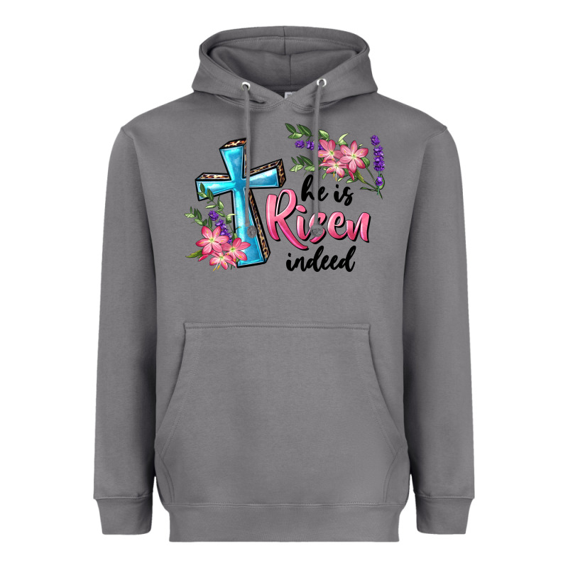 He Is Risen Indeed Cross And Flowers Heavyweight Hoodie by RanaPortraitStore | Teevron