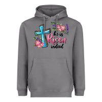 Storm He Is Risen Indeed Cross And Flowers Heavyweight Hoodie - RanaPortraitStore