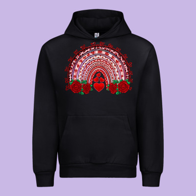 Valentine's Day Rainbow With Roses Urban Hoodie Designed By Adodesignshop