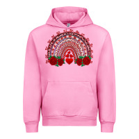 Fuchsia Pink valentine's day rainbow with roses Urban Hoodie - AdoDesignShop