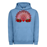 Pigment Pebble Blue valentine's day rainbow with roses Urban Hoodie - AdoDesignShop