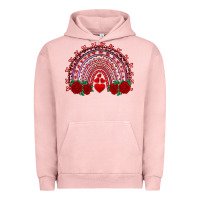 Pigment Salmon valentine's day rainbow with roses Urban Hoodie - AdoDesignShop