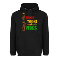 Black thick thighs juneteenth vibes with afro black woma Heavyweight Hoodie - texasbilliewilder