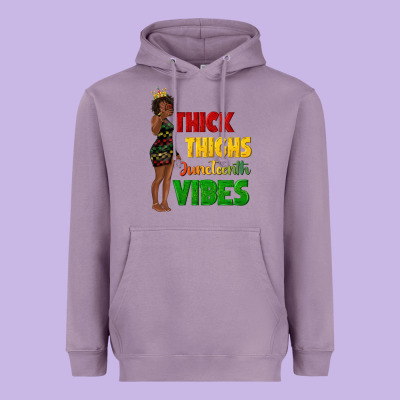Heavyweight Hoodie thick thighs juneteenth vibes with afro black woma
