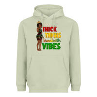 Matcha thick thighs juneteenth vibes with afro black woma Heavyweight Hoodie - texasbilliewilder