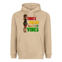 Mushroom thick thighs juneteenth vibes with afro black woma Heavyweight Hoodie - texasbilliewilder