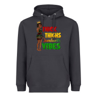 Smoke thick thighs juneteenth vibes with afro black woma Heavyweight Hoodie - texasbilliewilder