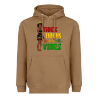 Toasted Coconut thick thighs juneteenth vibes with afro black woma Heavyweight Hoodie - texasbilliewilder