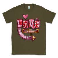 Army Green Valentines Day Love Vacant Classic Tee - FaDigitalArtStudio