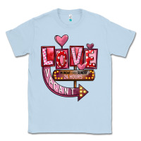 Dusty Blue Valentines Day Love Vacant Classic Tee - FaDigitalArtStudio