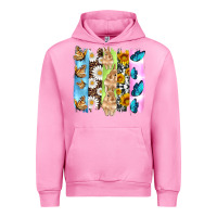 Fuchsia Pink easter bunny butterfly daisy and sunflower with cowhide and  leopard b Urban Hoodie - Artiststas