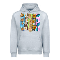 Heather Grey easter bunny butterfly daisy and sunflower with cowhide and  leopard b Urban Hoodie - Artiststas