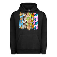 Pigment Black easter bunny butterfly daisy and sunflower with cowhide and  leopard b Urban Hoodie - Artiststas
