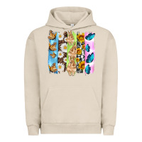 Pigment French Oak easter bunny butterfly daisy and sunflower with cowhide and  leopard b Urban Hoodie - Artiststas