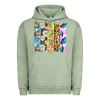 Pigment Oil Green easter bunny butterfly daisy and sunflower with cowhide and  leopard b Urban Hoodie - Artiststas