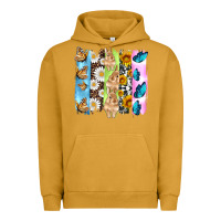 Pigment Peanut Butter easter bunny butterfly daisy and sunflower with cowhide and  leopard b Urban Hoodie - Artiststas