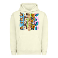 Pigment Pistachio easter bunny butterfly daisy and sunflower with cowhide and  leopard b Urban Hoodie - Artiststas