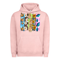 Pigment Salmon easter bunny butterfly daisy and sunflower with cowhide and  leopard b Urban Hoodie - Artiststas