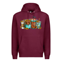 Burgundy longhaired cow coffee cups Premium Hoodie - Jasminsmagicworld