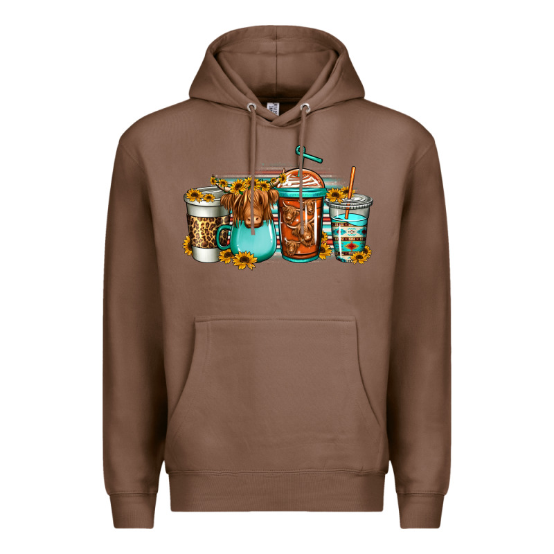 Longhaired Cow Coffee Cups Premium Hoodie by Jasminsmagicworld | Teevron