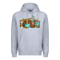Heather Grey longhaired cow coffee cups Premium Hoodie - Jasminsmagicworld