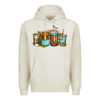 Oatmeal Heather longhaired cow coffee cups Premium Hoodie - Jasminsmagicworld