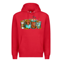 Red longhaired cow coffee cups Premium Hoodie - Jasminsmagicworld