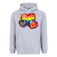 Heather Grey pride hearts Heavyweight Hoodie - Zillion Design Studio