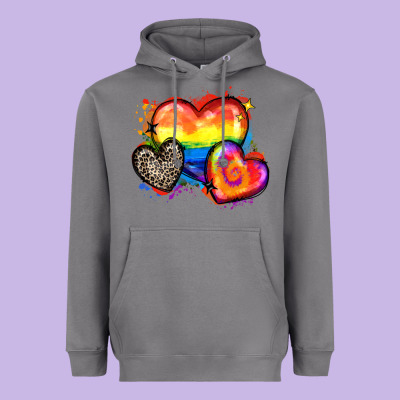 Pride Hearts Heavyweight Hoodie Designed By Zillion Design Studio