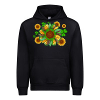 Black st patricks sunflowers with shamrock and glitters with leopard Urban Hoodie - Artiststas