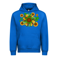 Cobalt st patricks sunflowers with shamrock and glitters with leopard Urban Hoodie - Artiststas